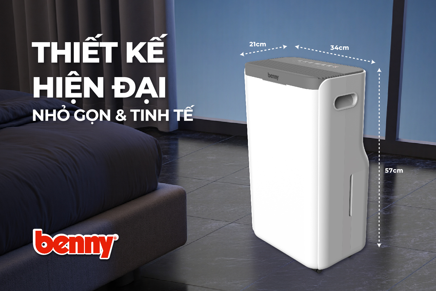 Máy hút ẩm kèm lọc không khí Benny BDH-20GREY 21 Web Banner Hut Am 03